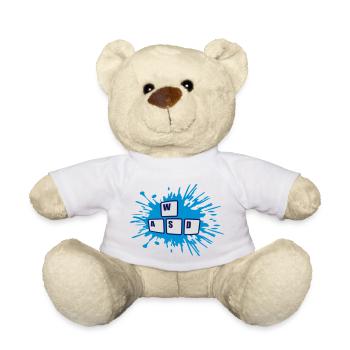 Gamer WASD Keyboard Keys - Teddy Bear - white - Front