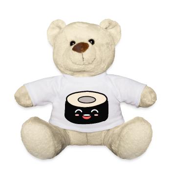 Sushi avec un visage mignon - Nounours - blanc - Devant