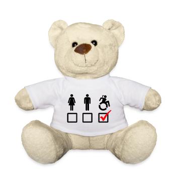 Cette femme en fauteuil roulant convient # - Nounours - blanc - Devant