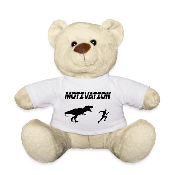 motivation sport running humor dinosaur - Teddy Bear - white - Front