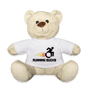 Wheelchair users hate running and jogging* - Teddy Bear - white - Front
