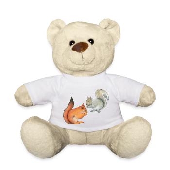 Funny squirrels - Teddy Bear - white - Front