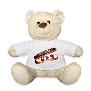 Illustration eines gefüllten Eclairs mit Beeren - Teddy - Weiß - Vorne