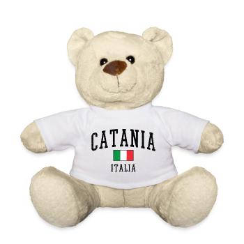 Design Catania avec drapeau et lettres Italies - Nounours - blanc - Devant