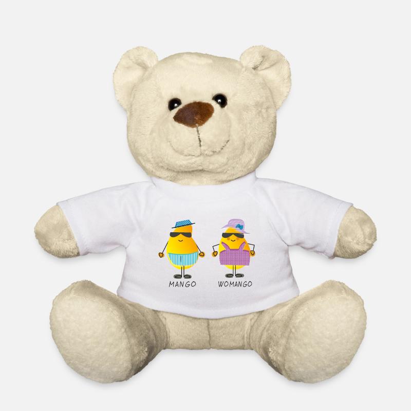 Mango - Womango - lustige Früchte, Wortspiel - Teddy - Weiß