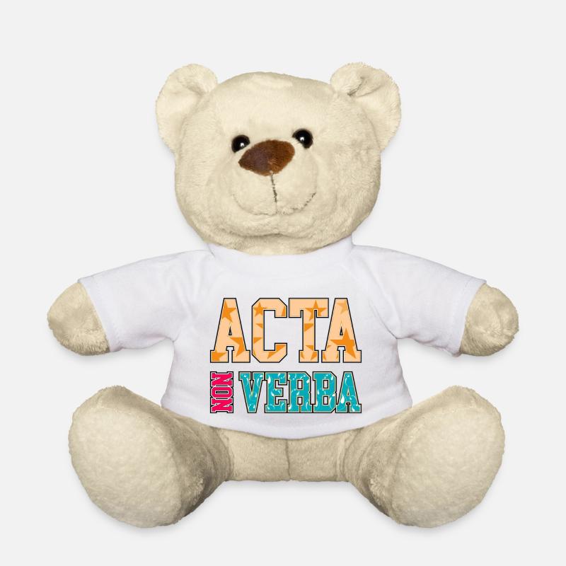 Taten statt Worte | Acta non verba | Lateinisch Phr - Teddy - Weiß