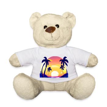 Sommer Palme Urlaub Baum Sonne Palmen Geschenk - Teddy - Weiß - Vorne