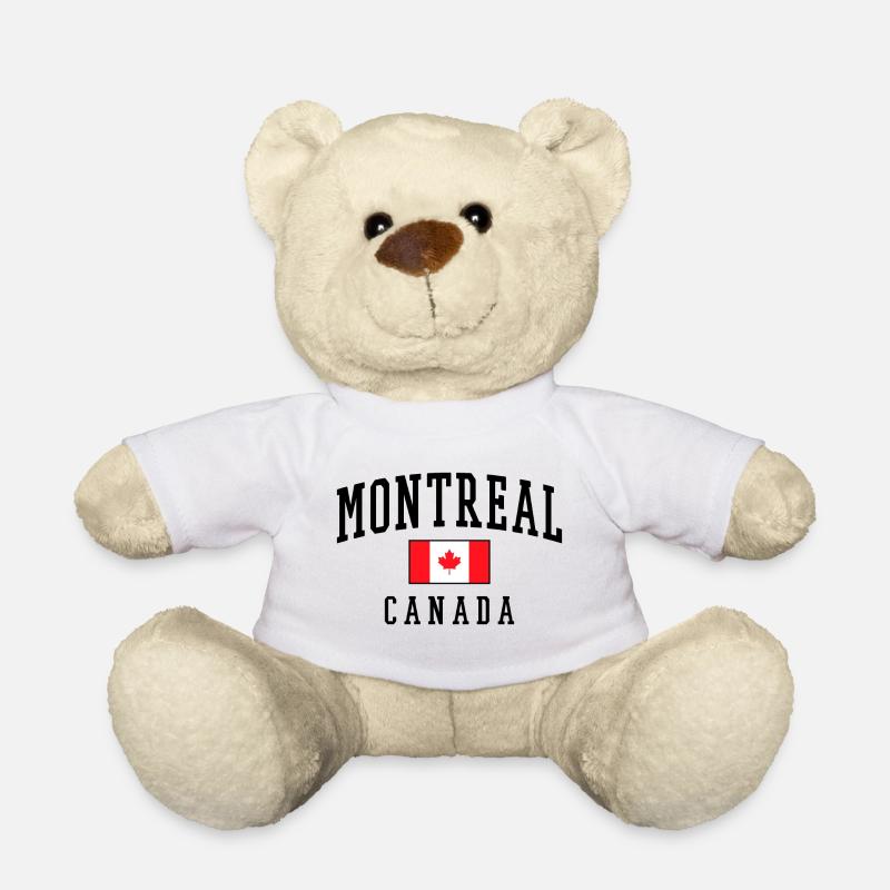 Montréal, Canada, Design avec motif de feuille d’érable - Nounours - blanc