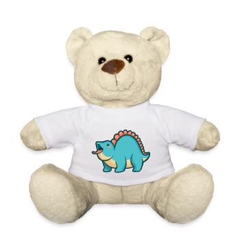 Süßer pummeliger Stegosaurus, Dino, Dinosaur - Teddy - Weiß - Vorne