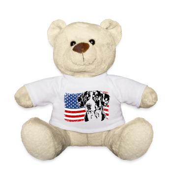 Entlebucher Mountain Dog America Flag Dogs - Teddy Bear - white - Front
