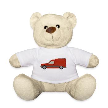 Red French Van Side Car - Teddy Bear - white - Front