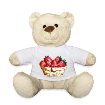 Fraises Fraise Panier de fraises - Nounours - blanc - Devant