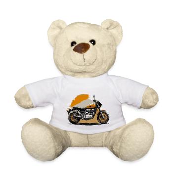 Moto rétro - Nounours - blanc - Devant