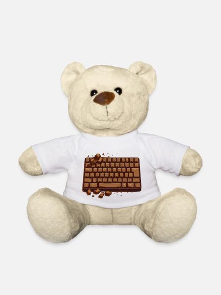 Schokoladen Tastatur PC Nerd wasd Schoko Tasten - Teddy - Weiß
