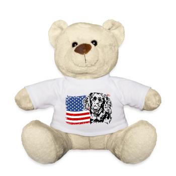 Hovawart Amerika Fahne Hund Hunde Wilsigns - Teddy - Weiß - Vorne