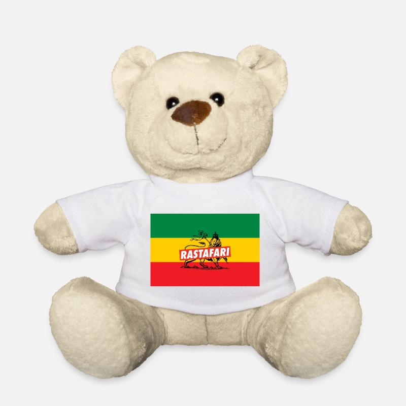REGGAE FLAGGE - RASTA LION - JAH RASTAFARI - Teddy - Weiß