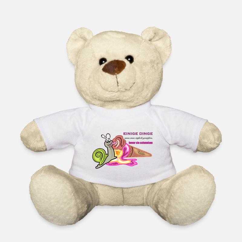 Verspielte Schnecke mit humorvollem Spruch - Teddy - Weiß