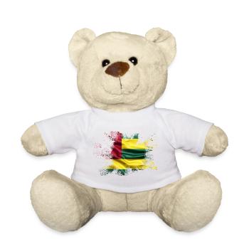 Togo Flagge Farbklecks Kunst Fahne Urban - Teddy - Weiß - Vorne