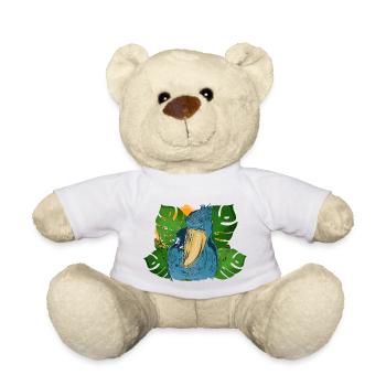 Shoebill Bird Ornithologist Forest I Gift - Teddy Bear - white - Front
