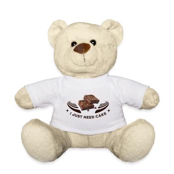 I just need cake - Teddy Bear - white - Front