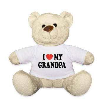 Love My Grandpa - Red heart love - Teddy - Weiß - Vorne