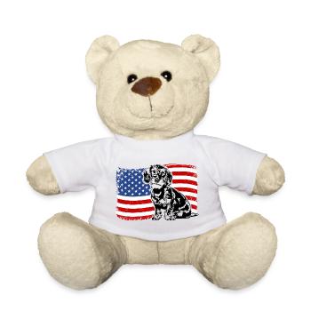 teckel à poil dur amérique flag chiens chiens wilsigns - Nounours - blanc - Devant