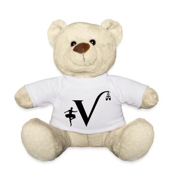 Letter v ballerina - Teddy Bear - white - Front
