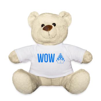 WoW Blue - Teddy Bear - white - Front