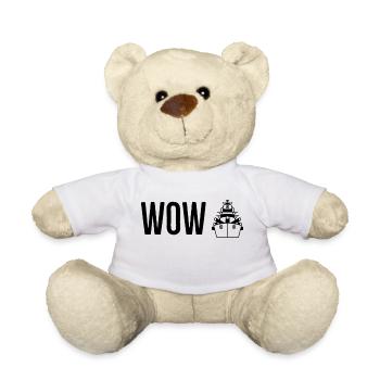 WoW Black - Teddy Bear - white - Front