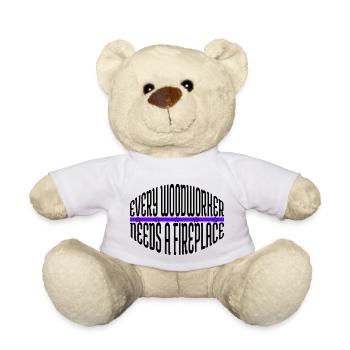 Arboristes Drôle D’ébéniste Menuiserie - Nounours - blanc - Devant