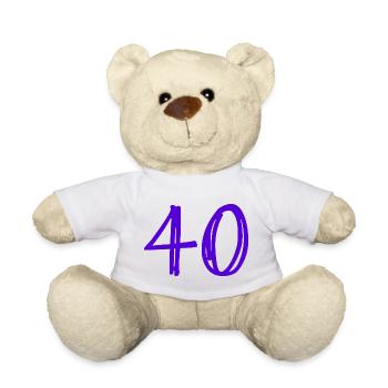 40. 40 YEARS. 40th ANNIVERSARY. 40TH ANNIVERSARY. - Teddy Bear - white - Front