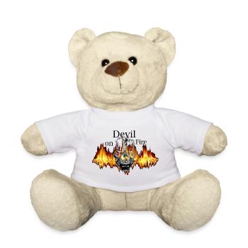 Devil on Fire Skull Flame - Teddy Bear - white - Front