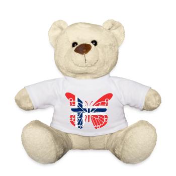 Papillon avec drapeau de la Norvège - Nounours - blanc - Devant