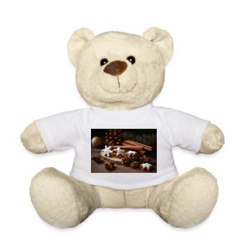 Festliche Gewürz- und Zimt-Design - Teddy - Weiß - Vorne