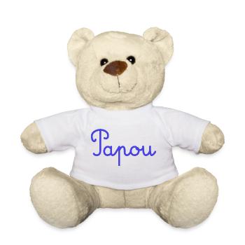 PAPOU. PAPA. FÊTE DES PÈRES. BONNE FÊTE PAPA - Nounours - blanc - Devant