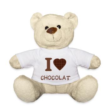 J'adore le chocolat - Nounours - blanc - Devant