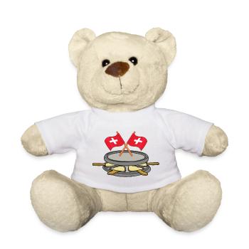 Raclette, Wintersport, Schweiz - Teddy - Weiß - Vorne