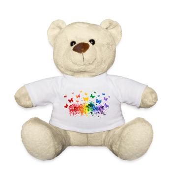 Free to Love Butterfly LGBT - Teddy Bear - white - Front