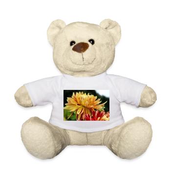 Dahlia fleur jaune, fleur - Nounours - blanc - Devant