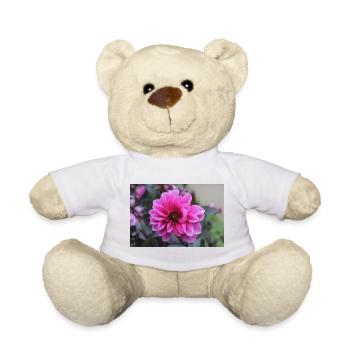 Dahlia Pink Pink Blossom ,Flower - Teddy Bear - white - Front