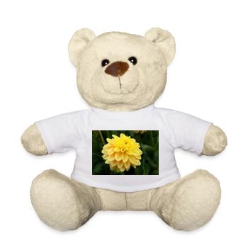 Dahlia fleur jaune, fleur - Nounours - blanc - Devant