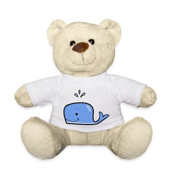 Cute Blue Whale - Teddy Bear - white - Front