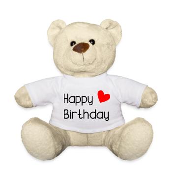 HAPPY BIRTHDAY - Nounours - blanc - Devant
