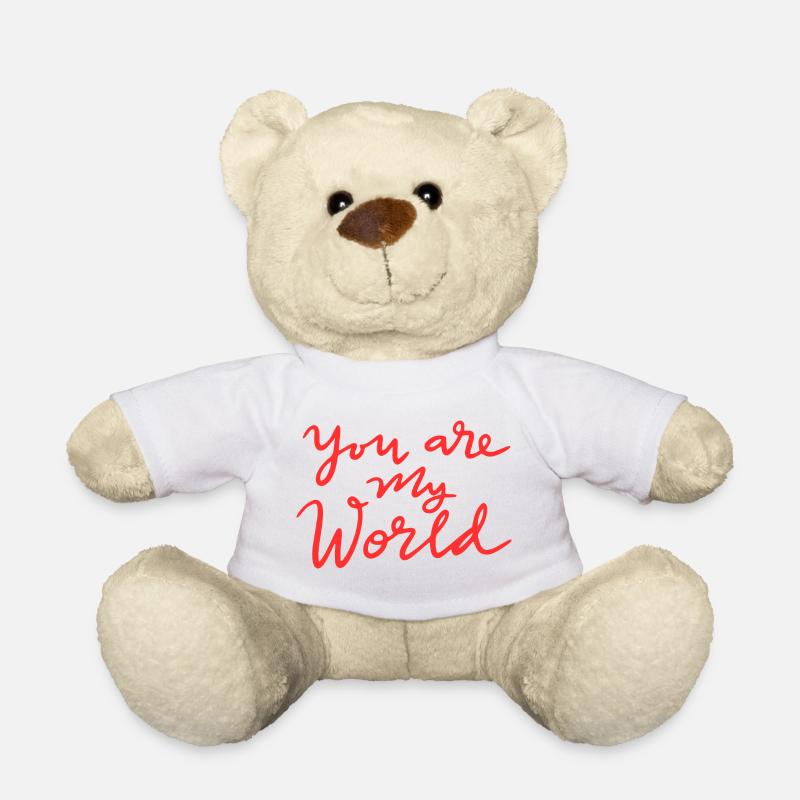 Du bist meine Welt - Teddy - Weiß