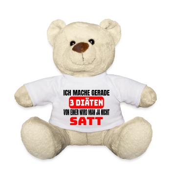 Lustiger Spruch 3 Diäten Sonst Nicht Satt - Teddy - Weiß - Vorne