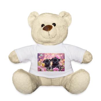 Kleine Hunde mit Blumenkrone - Teddy - Weiß - Vorne