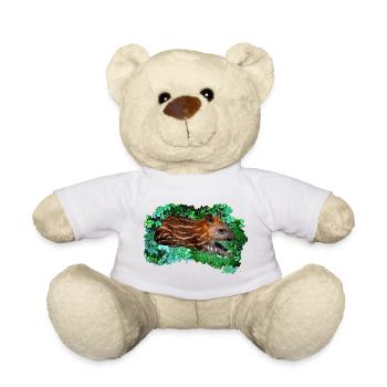 Tierbaby shirts, liegendes Tapirbaby - Teddy - Weiß - Vorne