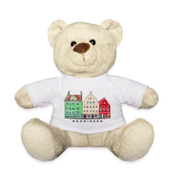 Memmingen, Bayern, Süddeutschland, Handzeichnung - Teddy - Weiß - Vorne