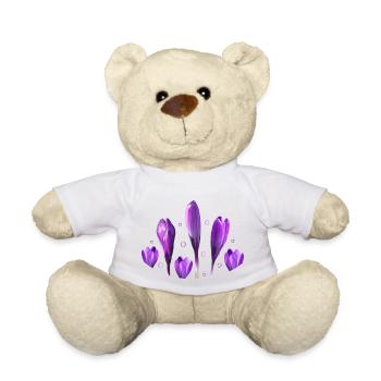 Crocuses, Spring, Harbingers of Spring - Teddy Bear - white - Front
