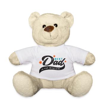 Best Dad in the World - Teddy Bear - white - Front